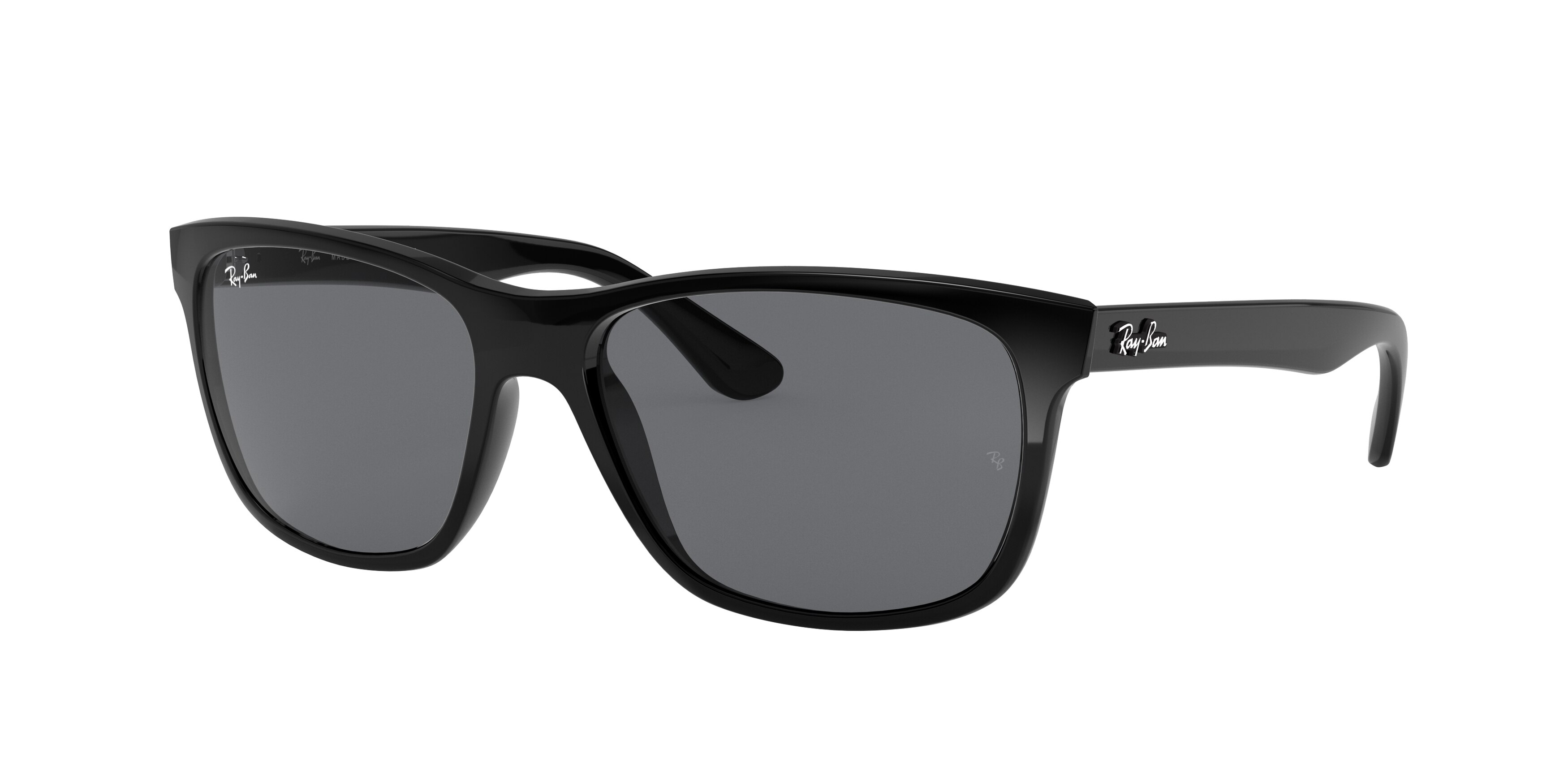Ray - Ban Herren RB4181 RB4181 601/87 Sonnenbrillen Injiziert Schwarz Grau Quadratisch Normal-image